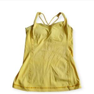 Lululemon Free To Be yellow built in bra
